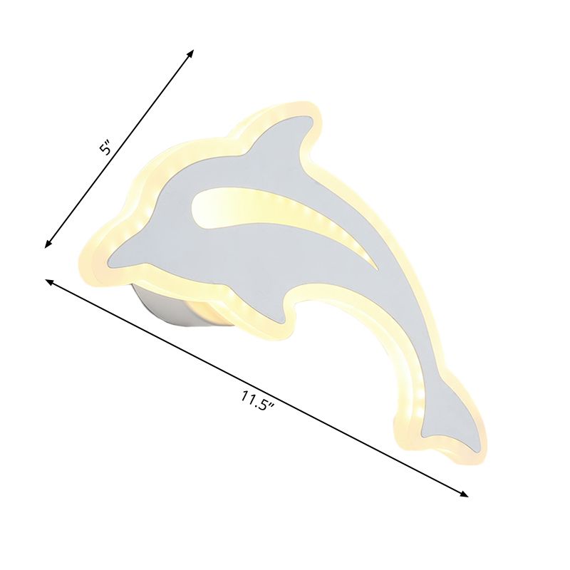 Mooie dieren slanke wandwandcrème Acryl Wit LED -wandlicht voor de kleuterschool van de verpleegkamer