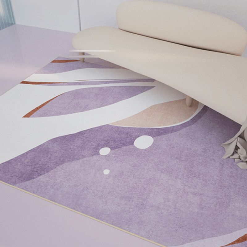 Licht paars modern tapijt polyester kleur klontdekpervlak tapijt wasbaar tapijt voor salon