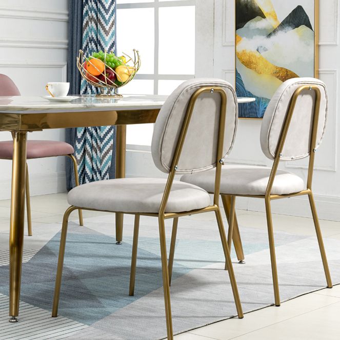 Contemporary Dining Room Upholstered Armless Open Back Dining Chair