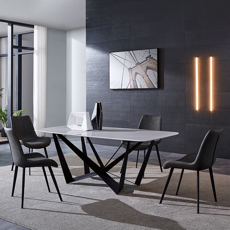 Modern Dining Set 1/4/5/7 Pcs Rectangle Dining Table with Wingback Chairs