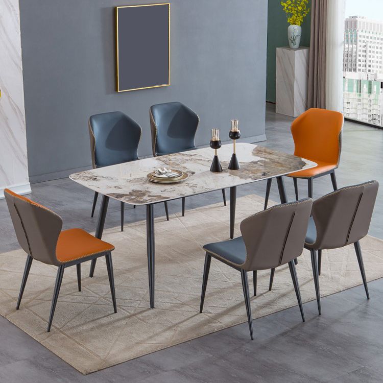 Sintered Stone Dining Table Rectangle Traditional Luxury Dining Table