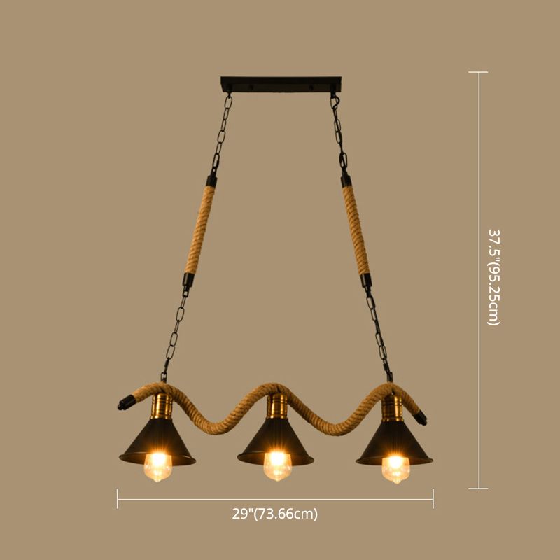 Island Pendant Natural Rope Light Retro Room Light Foyer Light