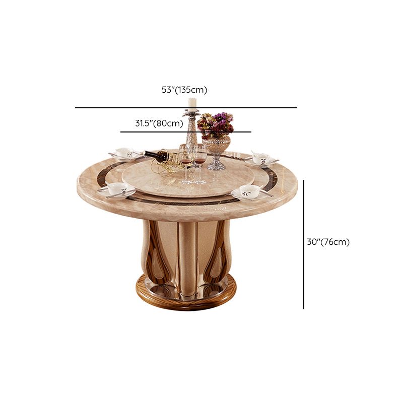 Faux Marble Dining Table Round Pedestal Dinner Table for Dining Room