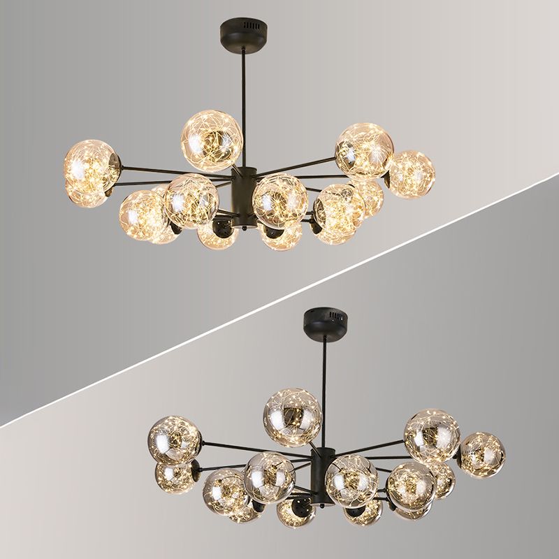 Stile di semplicità Nordic Orb vetro lampadario LED LED LIGHT SCARICA ALIMENTAZIONE MOLECOLA PENSI
