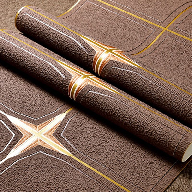 Wallpaper Faux Check Tile Pastel Color Contemporary Flock Wall Decor for Dining Room