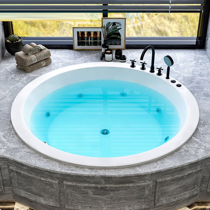 Modern Drop-in Bath Tub Round Acrylic Bathtub for Home and Hotel
