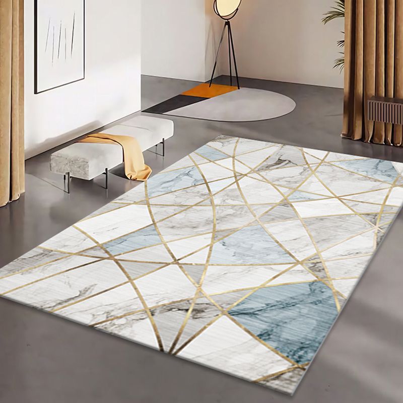 Contemporary Artistic Indoor Rug Luxury Individuality Area Carpet Polyester Non-Slip Backing Rug for Home Decor