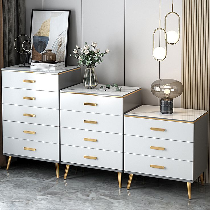 15.74" Wide Modern Accent Chest White Wooden Chest with Drawers