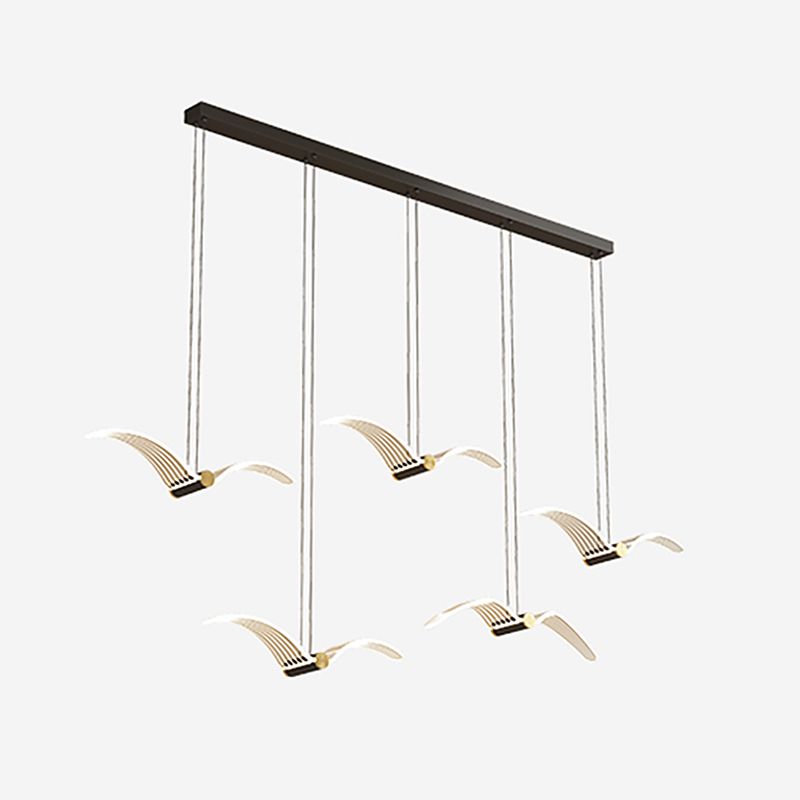 Nordic Style Seagull Shape Island Light Black LED Island Light pour la chambre