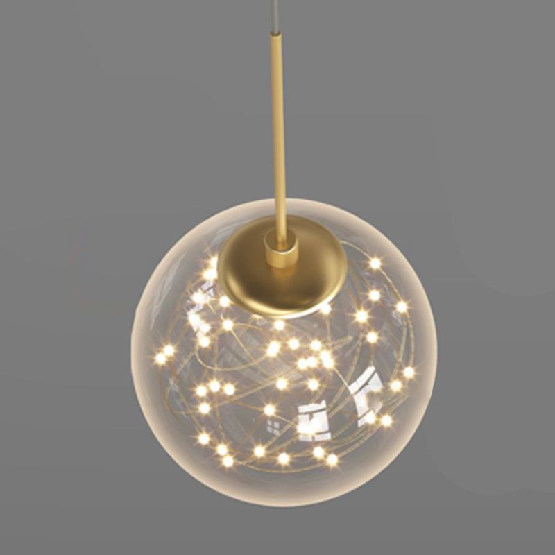 Ball Shape Glass Hanging Light Modern Style 2 lumières suspendues luminaire