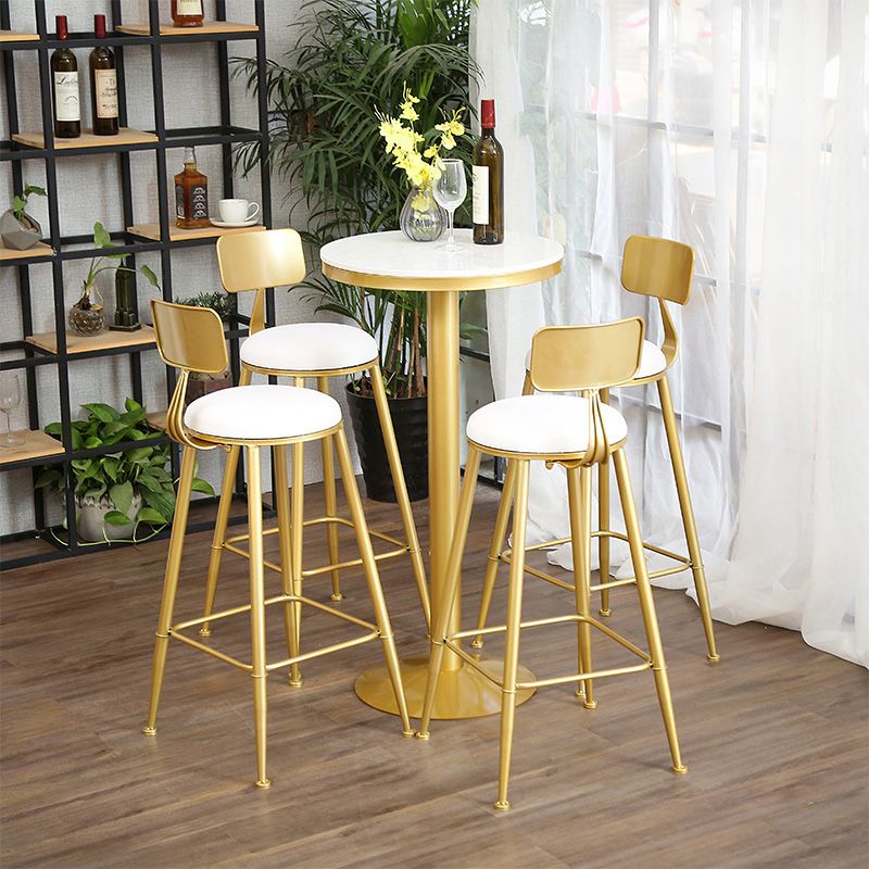 Glam 1/2/3/4/5 Pieces Round Bar Table Set Fixed Table Counter Set for Dining Room