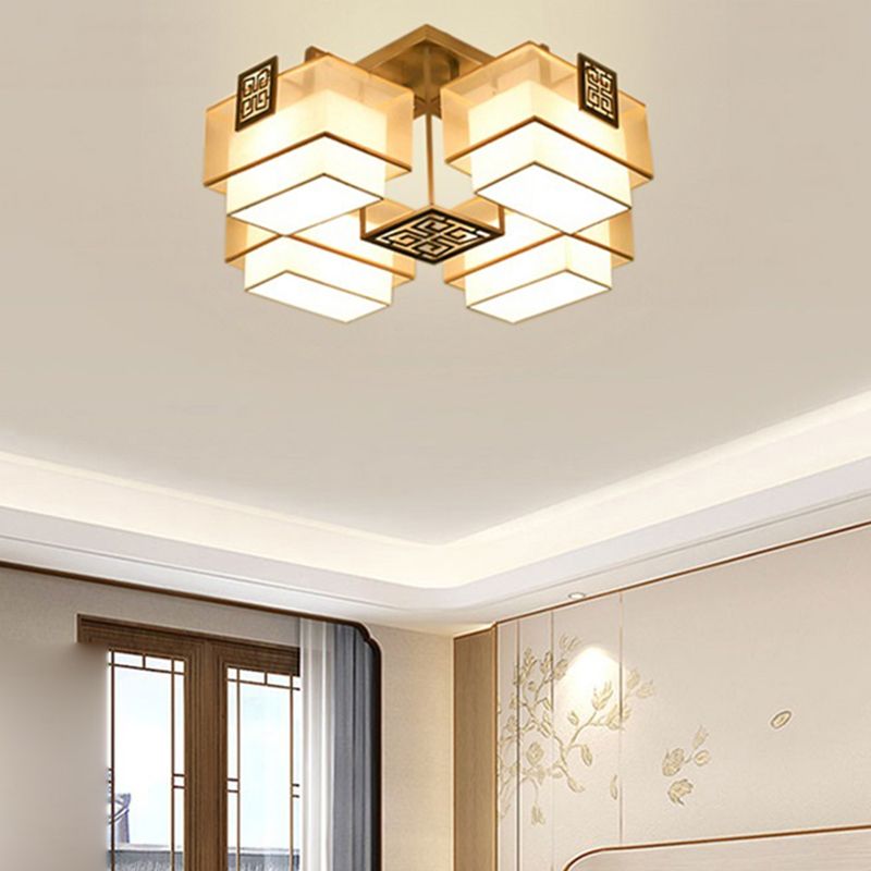 Chinese stijl stoffen kap inbouw verlichtingsarmatuur voor woonkamer eetkamer