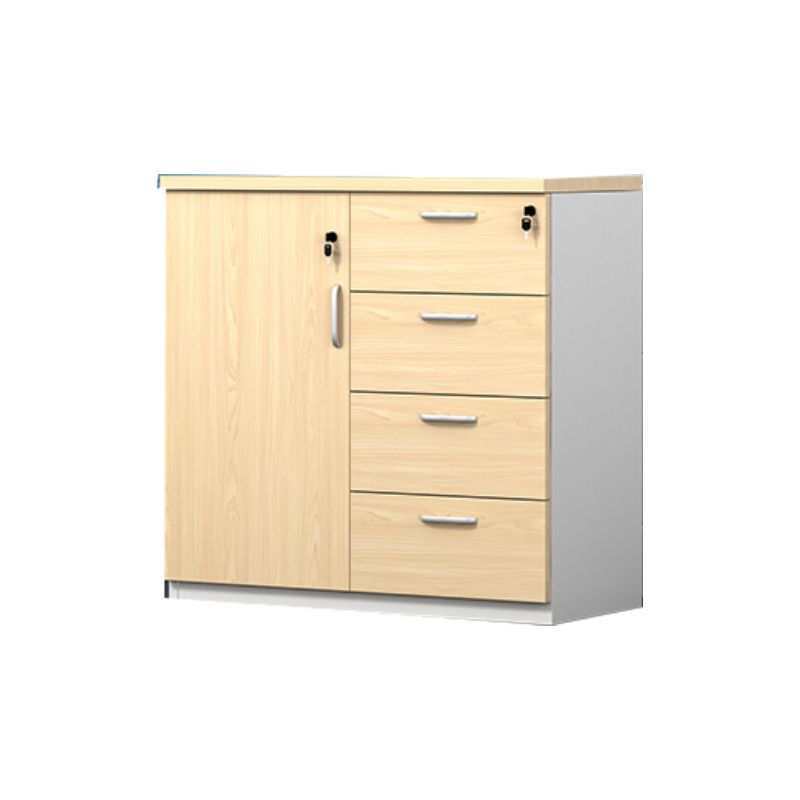 Contemporary File Cabinet Wooden Frame Key Locking Lateral File Cabinet