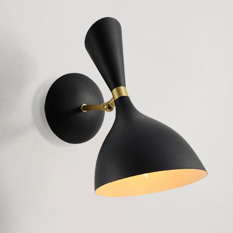 Nordic Macaron Double Cone-Shaped Wall Light Sconce Metallic Wall Light Fixtures for Bedroom