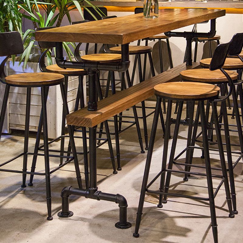 Modern Pub Height Bar Table Rectangle Top Bar Table with Black Base