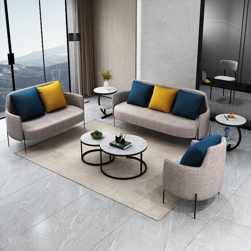 Standard Square Arm Sofa Couch Contemporary Tight Back Setee
