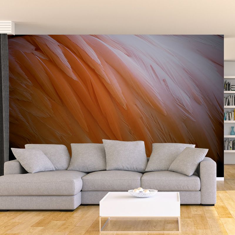 Feather Wall Mural Personalized Contemporary Wall Art for Accent Wall, Stain-Resistant