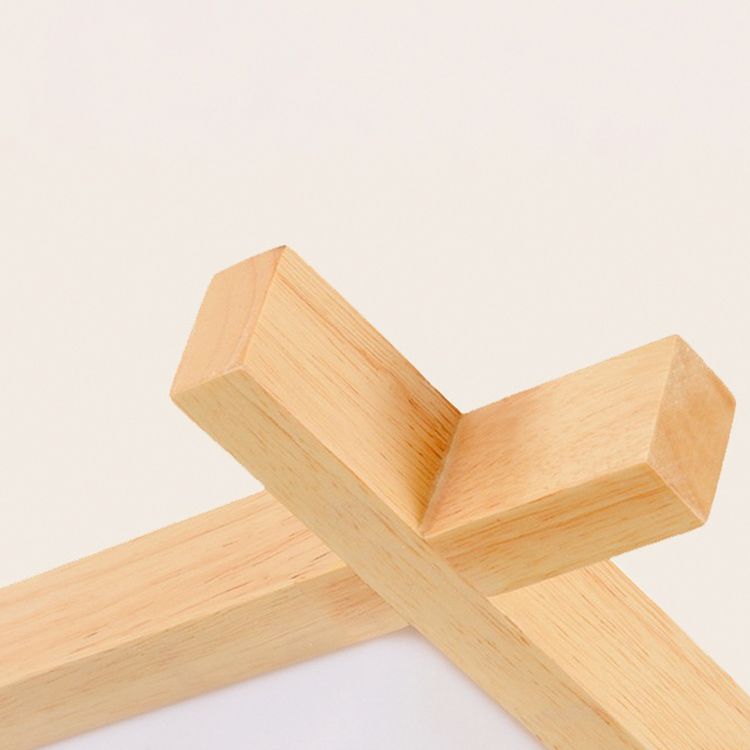 Minimalist LED Flush Ceiling Light Fixture Wood Square Flush Mount Light with Wood Shade