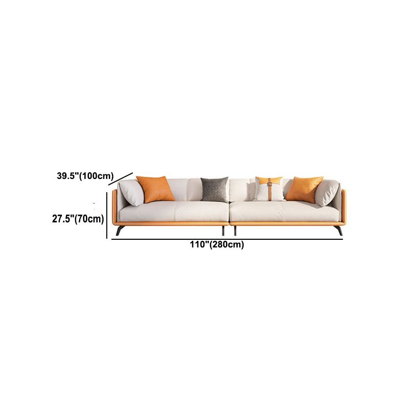 Contemporary Tuxedo Arm Sofa Stain Resistant Faux Leather Sofa