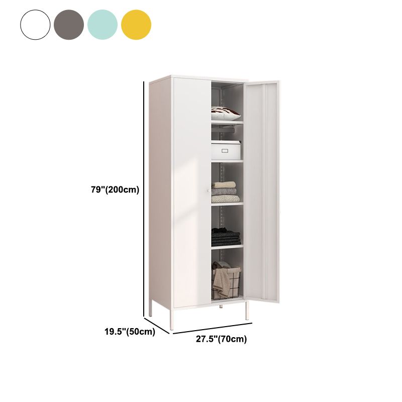 Steel Storage Cabinet Contemporary Non-Hanging Armoire for Home