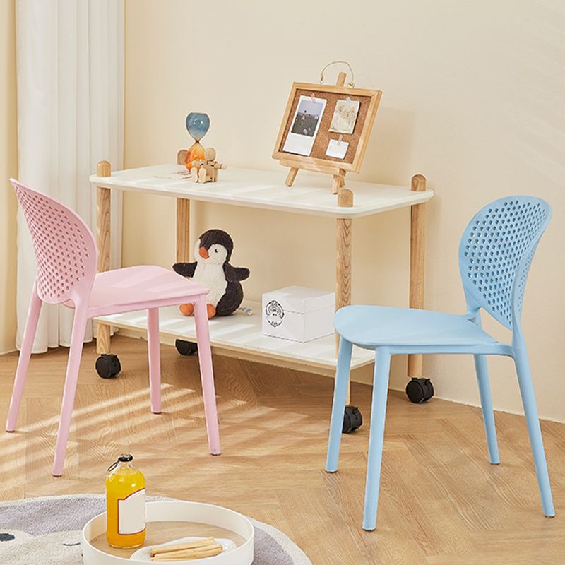 Modern Open Back Side Chair Plastic Armless Dining Chair for Restaurant