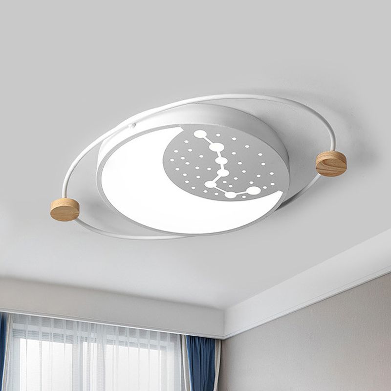 Planet Flushmount Lighting Creative Acrilico Led Grigio / Verde / Bianco Tetto Montato Light con Star Pattern