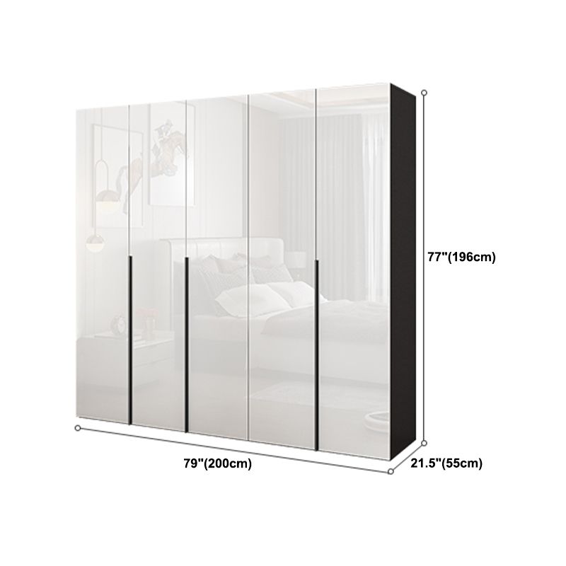 Contemporary Style Wood Wardrobe White Colour Wardrobe Closet with 1 Drawer
