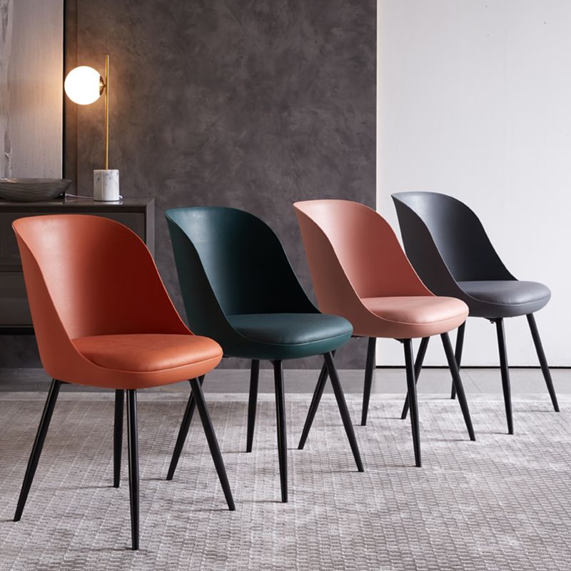 Contemporary Style Kitchen Chair Dining Armless Side Chairs with Metal Legs