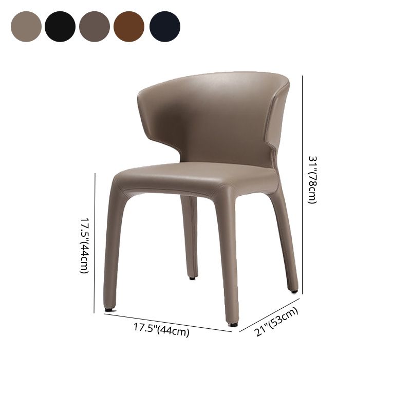 Silla de comedor de metal de estilo contemporáneo, silla individual lateral sin brazos para cocina