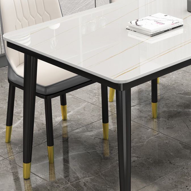 Casual Sintered Stone Standard Dining Table Rectangle Shape Dining Table for Kitchen