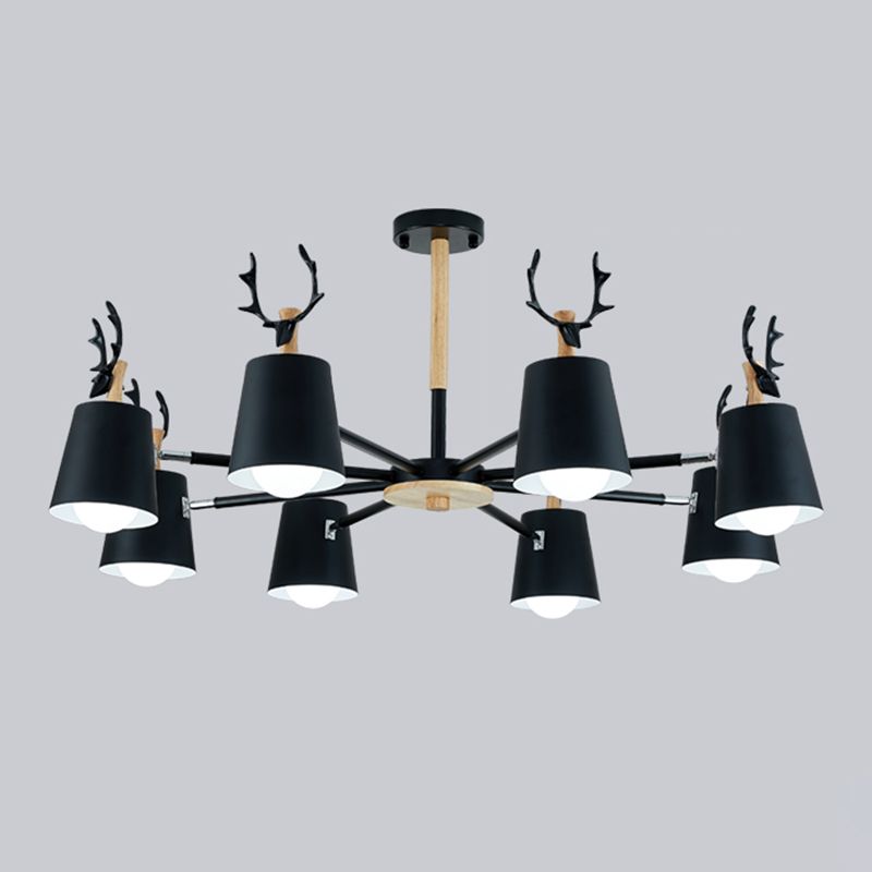 Iluminación colgante geométrica de múltiples luces lámpara de techo de metal de estilo moderno