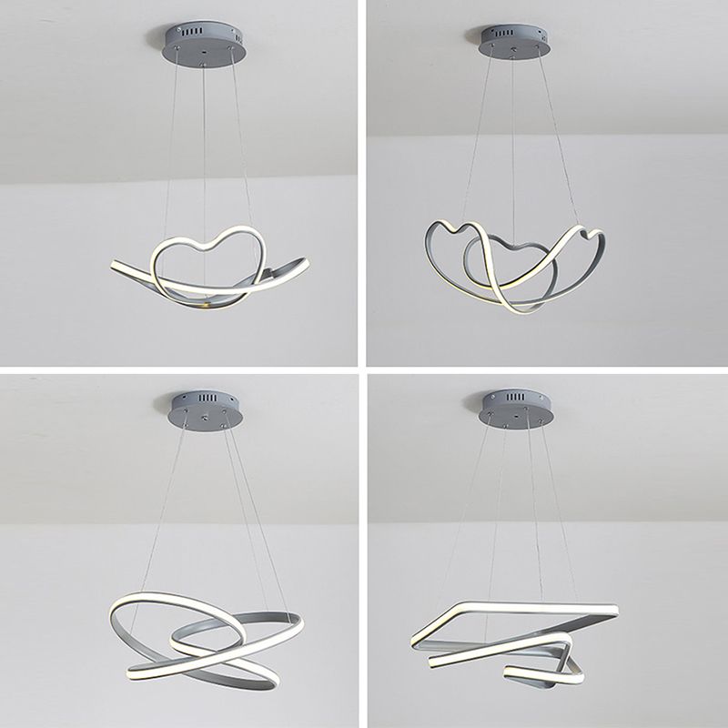 Modern Singularity LED Hanging Lamp Aluminium Linear Pendant Light with Acrylic Shade