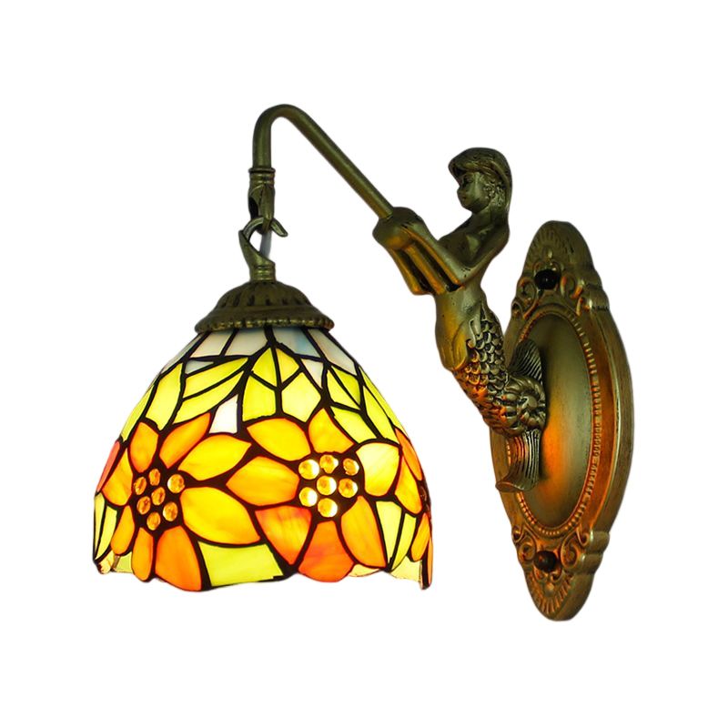 Tiffany Glass Vanity Light Simple Wall Light Sconce for Washroom