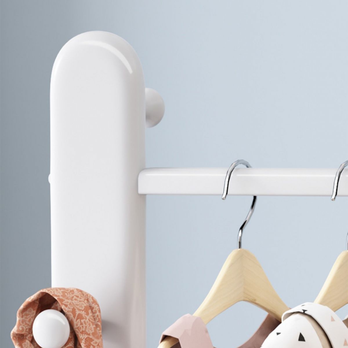 Stable Coat Rack Solid Rubberwood Free Standing Hooks Design Coat Rack