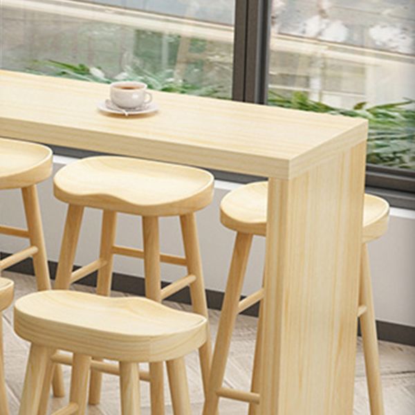 Modern Style 1/2/5/9 Pieces Bar Table Set Rectangle Bar Table with Wooden Stools