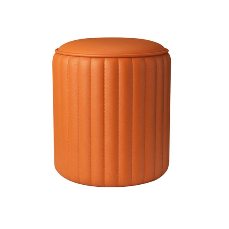 Whole Colored Ottoman Cylinder Shape Stain Resistant Faux Leather Ottoman