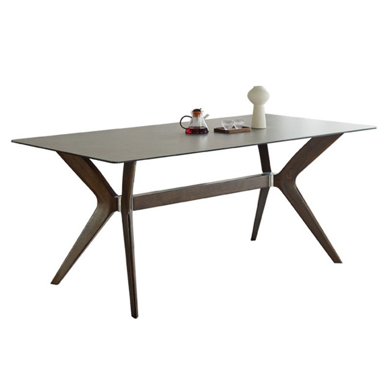 Contemporary Style 1/2/5 Pieces Dining Chairs Set Rectangle Stone Furniture in Gray