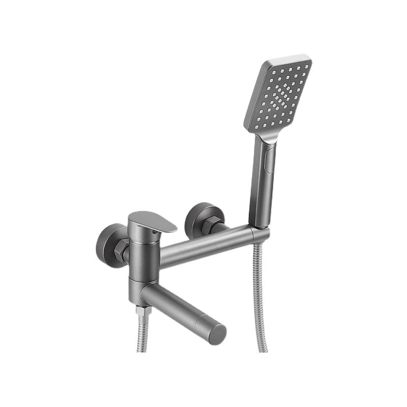 Wall Mounted Metal Tub Filler Low Arc Single Handle Tub Faucet Trim