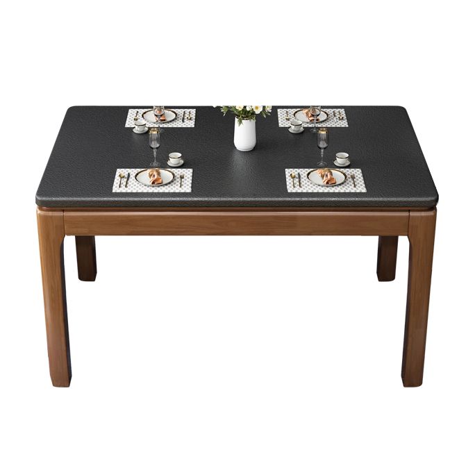 Contemporary Dining Room Dinner Table Solid Wood 4 Legs Dining Table