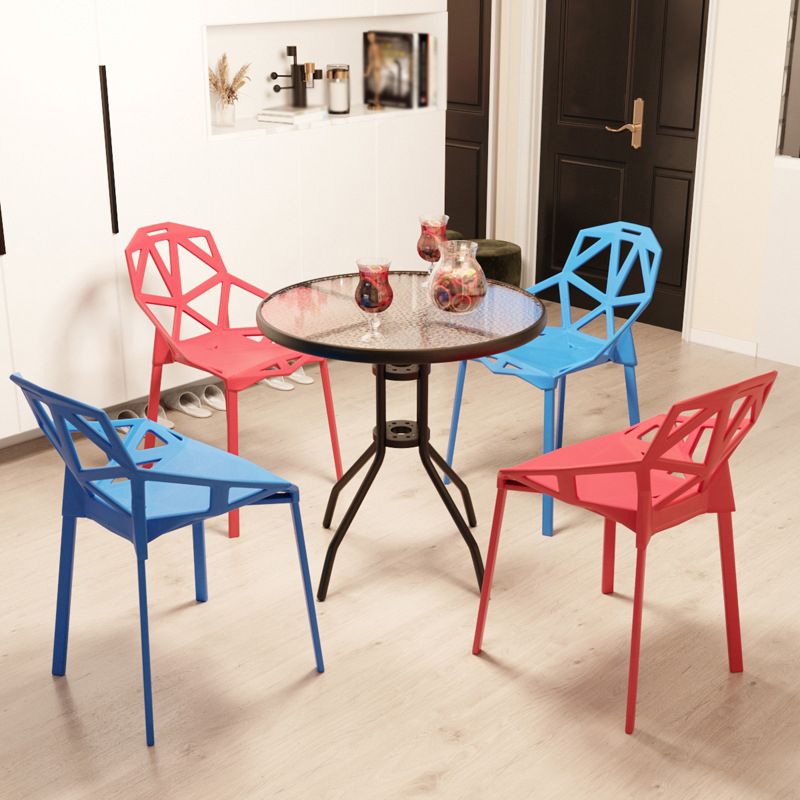 Moderner runder Esstisch klaren, temperamentvoller Glas mit Sockelbasis