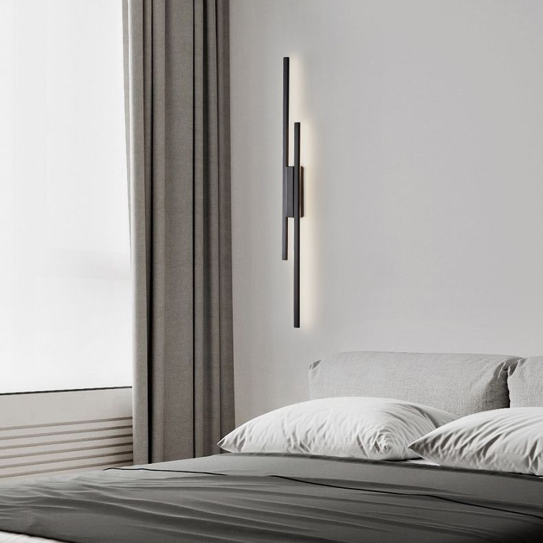 Modernism 2-Light Golden/Black Wall Mounted Sconce LED Linear Wall Light