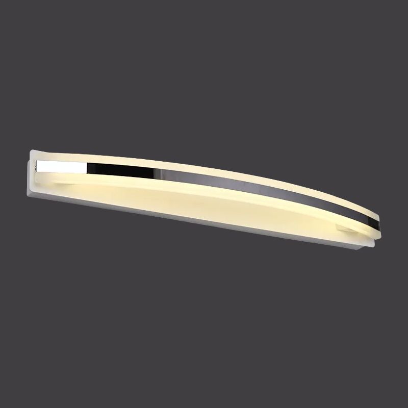 Acrylic Streamlined Vanity Light Simple LED Chrome Wall Lighting Ideas in Warm/White Light for Bathroom