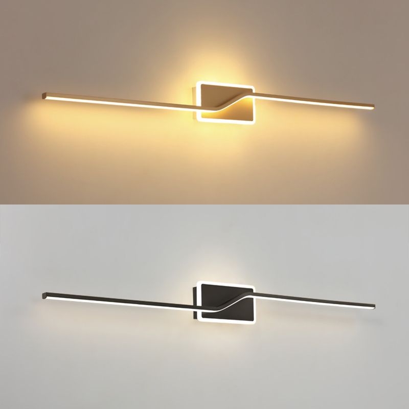 Modern Simple Metal Vanity Light Strip Shape Vanity Lamp with Silica Gel Shade for Bedroom