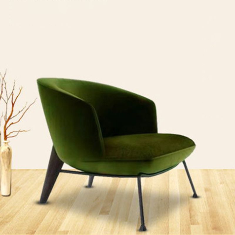 Contemporary Fabric Slipper Armless with Black Legs Accent Chair