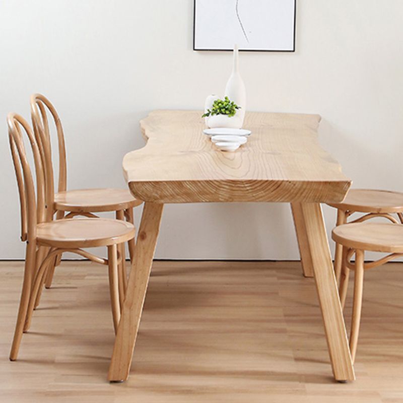 Solid Wood Dining Set 1/4/5/6 Pcs Modern Dinette Set with Natural Frame for Home
