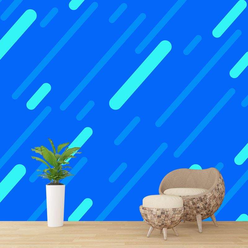 Bright Color Geometric Shapes Mural Stain-Proof Modern Living Room Wall Art, Made to Measure