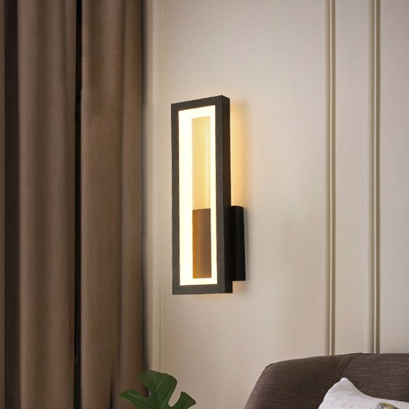BLANCO/NEGRO/RECTANGO DE GOLD Lámpara aplastante Minimalista LED metálico Montón de montaje Luz de luz en luz blanca/cálida