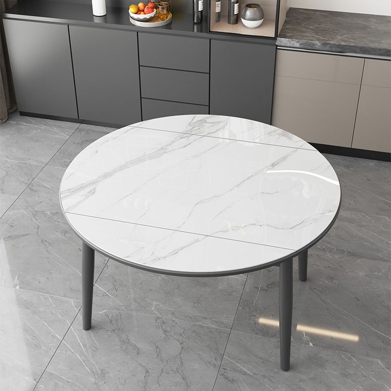 Cocina Mesa de comedor de piedra sinterizada moderna de altura tradicional con juegos de comedor que ahorra espacio