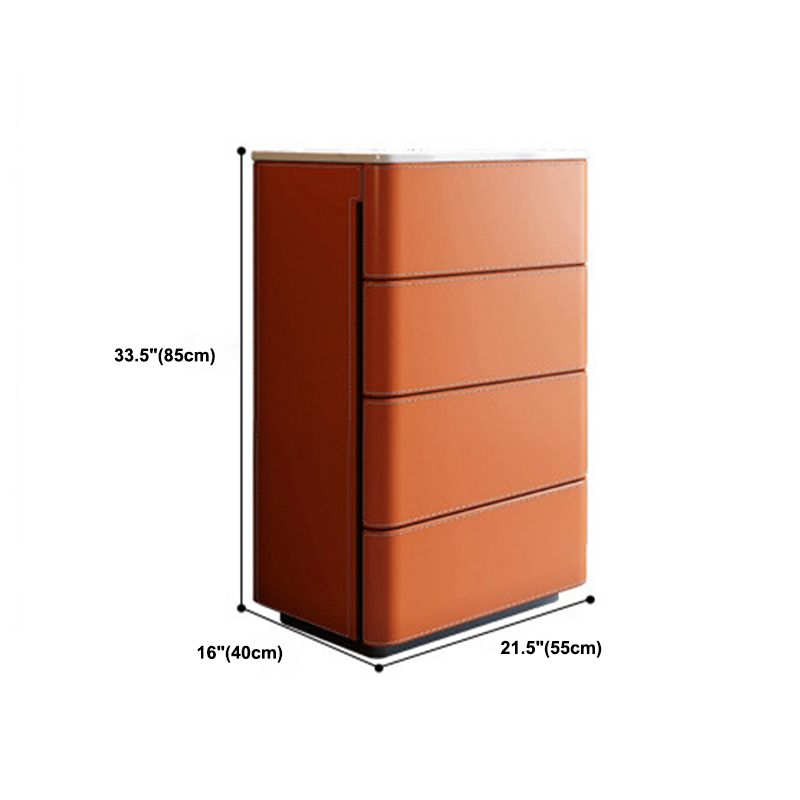 Contemporary Chest Bedroom Stone Vertical Storage Chest with Drawers