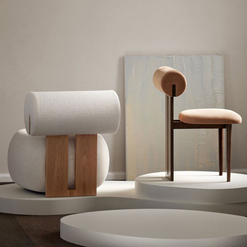 23.22" Wide Armless Chair Solid Wood Frame Chair for Living Room